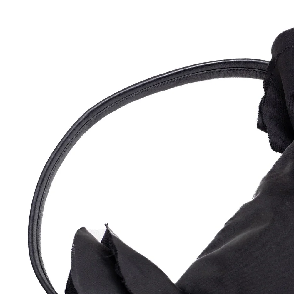 Authentic Women's Prada‎ Tessuto Black Nylon Ruffle Shoulder Bag
